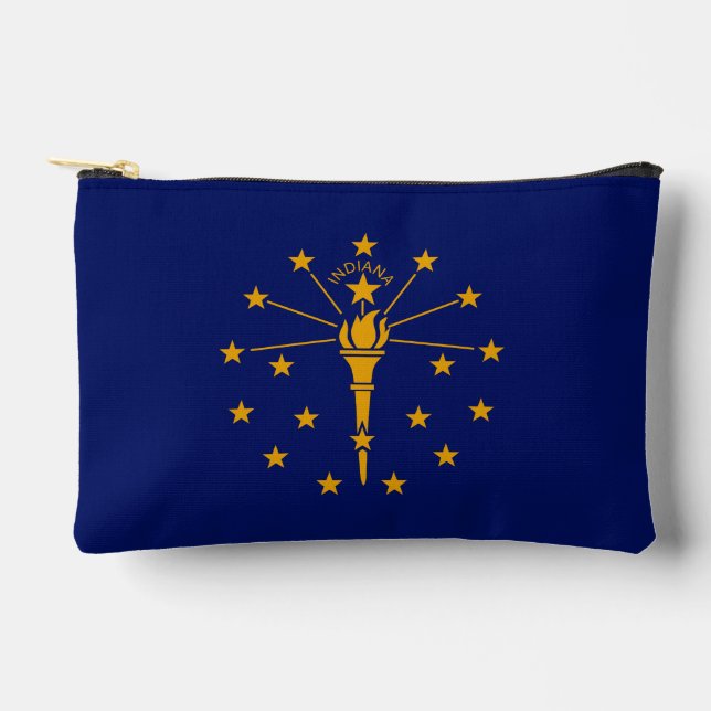 Dynamic Indiana State Flag Graphic on a Zubehörtasche (Vorderseite)