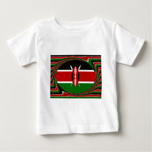 Dynamic Kenyan Flag Vector: Ein energetisches Desi Baby T-shirt