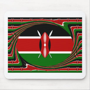 Dynamic Kenyan Flag Vector: Ein energetisches Desi Mousepad