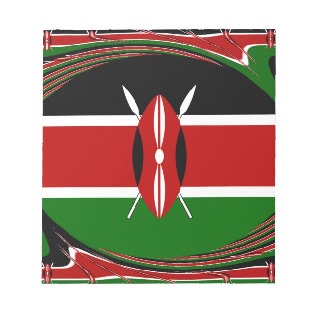Dynamic Kenyan Flag Vector: Ein energetisches Desi Notizblock (Vorderseite)