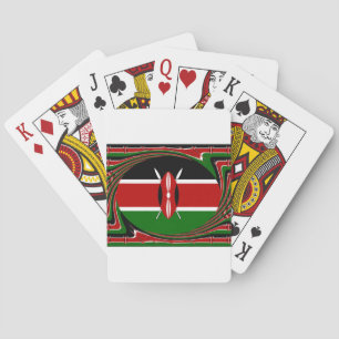 Dynamic Kenyan Flag Vector: Ein energetisches Desi Spielkarten