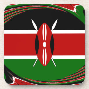 Dynamic Kenyan Flag Vector: Ein energetisches Desi Untersetzer