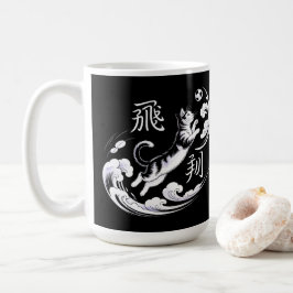 Dynamic Leaping Cat Mug - for Cat Lovers & Soccer  Kaffeetasse