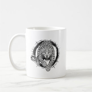 Dynamic Leopard / Jaguar Attack Coffee Mug - Bold  Kaffeetasse