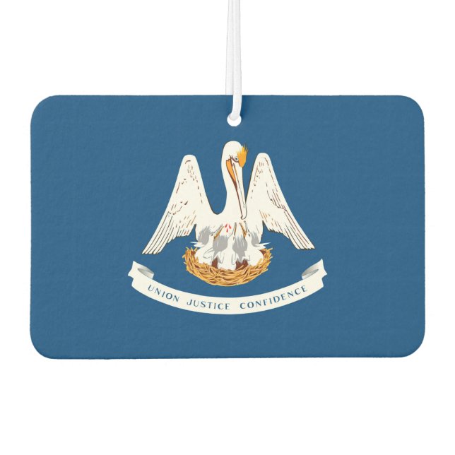 Dynamic Louisiana State Flag Graphic auf einer Autolufterfrischer (Vorderseite)