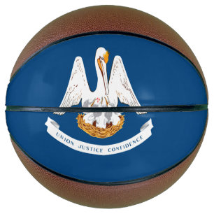 Dynamic Louisiana State Flag Graphic auf einer Basketball