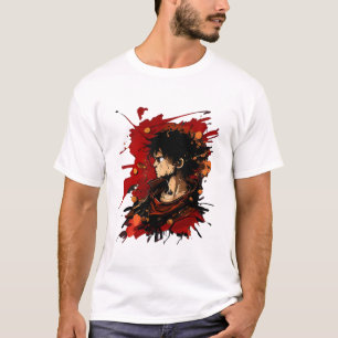 Dynamic Luffy Illustration mit Crew in AnimeStyle T-Shirt