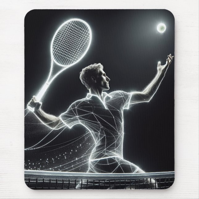 Dynamic Neon Tennis Player Mousepad (Vorne)