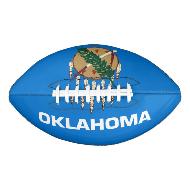 Dynamic Oklahoma State Flag Graphic on a Football (Vorderseite)