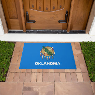 Dynamic Oklahoma State Flag Graphic on a Fußmatte