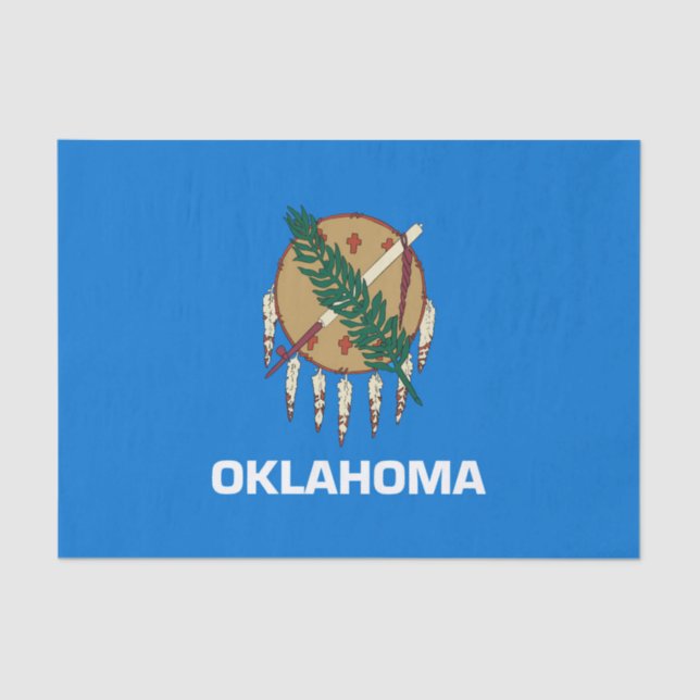 Dynamic Oklahoma State Flag Graphic on a Seidenpapier (Vorderseite)