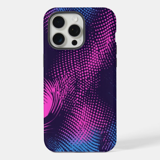 💖 Dynamic Pink & Purple Dotted Abstract Pattern iPhone Hülle (Rückseite)