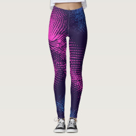 💖 Dynamic Pink & Purple Dotted Abstract Pattern Leggings
