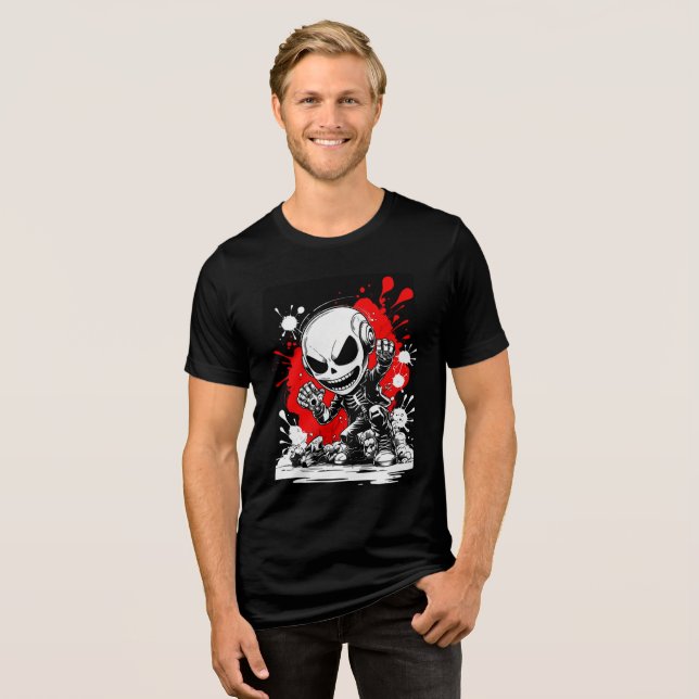 Dynamic Robot Art T - Shirt - Urban Manga Flair (Vorderseite voll)