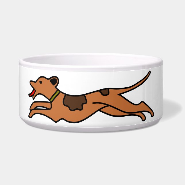 Dynamic Running Hunde Bowl - Motion Vector Art Des Napf (Vorderseite)
