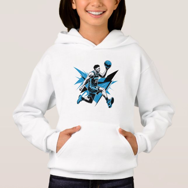 Dynamic Slam Dunk Basketball Player Hoodie (Vorderseite)