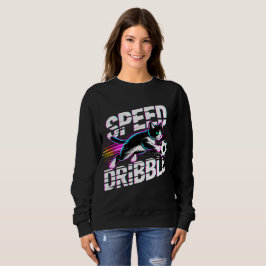 Dynamic Soccer Cat sporty Sweatshirt for Women 