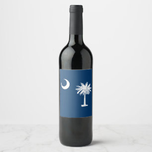Dynamic South Carolina State Flag Graphic Weinetikett