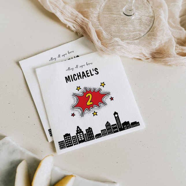 Dynamic Superhero 2. Geburtstag Serviette (Von Creator hochgeladen)