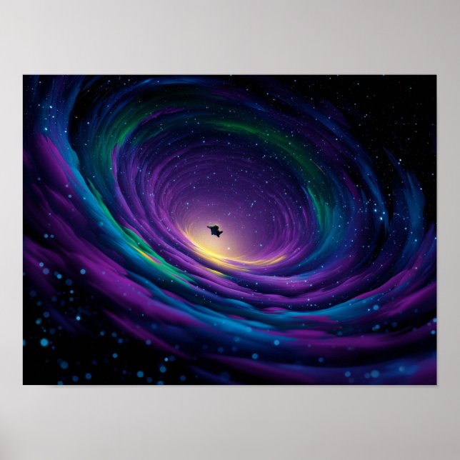 Dynamic Swirling Galaxy Vortex with Central Astron Poster (Vorne)