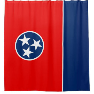 Dynamic Tennessee State Flag Graphic on a Duschvorhang