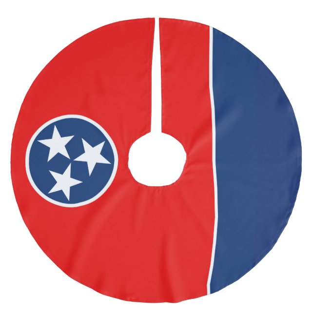 Dynamic Tennessee State Flag Graphic on a Polyester Weihnachtsbaumdecke (Vorderseite)