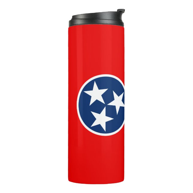 Dynamic Tennessee State Flag Graphic on a Thermosbecher (Nach links gedreht)