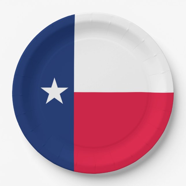 Dynamic Texas State Flag Graphic on a Pappteller (Vorderseite)