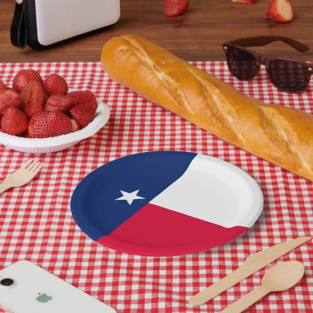 Dynamic Texas State Flag Graphic on a Pappteller (Picknick)