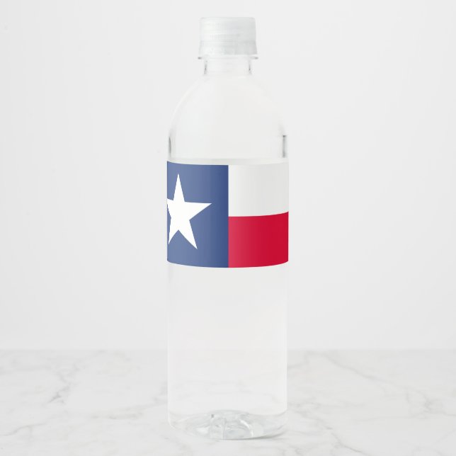 Dynamic Texas State Flag Graphic on a Wasserflaschenetikett (Vorderseite)