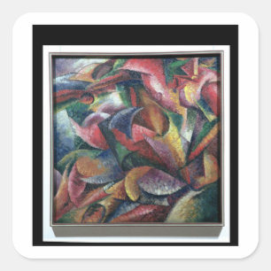 Dynamik des Körpers, 1913 (Öl auf Leinwand) Quadratischer Aufkleber