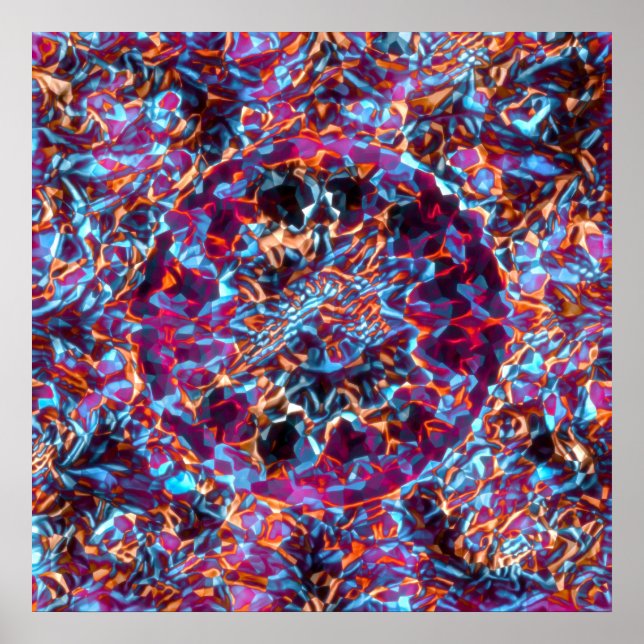 Dynamisch mehrfarbig Abstrakt kosmisch strukturier Poster (Vorne)