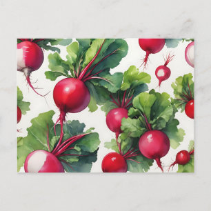 Dynamisch Radish Wasserfarbe mit fetten Schlaganfä Postkarte