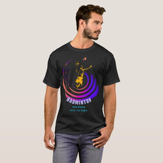 Dynamisch und lebendig Badminton T-Shirt (Vorne ganz)