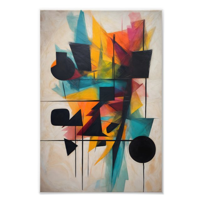 Dynamische Abstrakt Geometrische Kunst Fotodruck (Vorne)