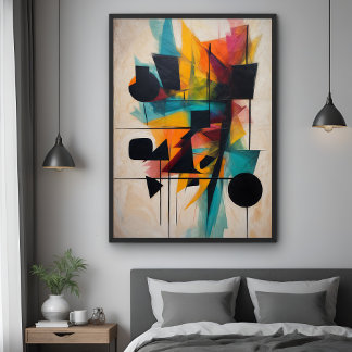 Dynamische Abstrakt Geometrische Kunst Poster