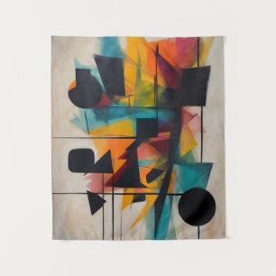 Dynamische Abstrakt Geometrische Kunst Wandteppich