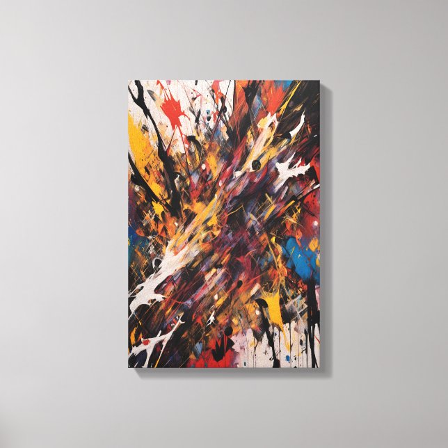 Dynamische Abstrakte Action Expressionist Vibranin Leinwanddruck (Vorderseite)