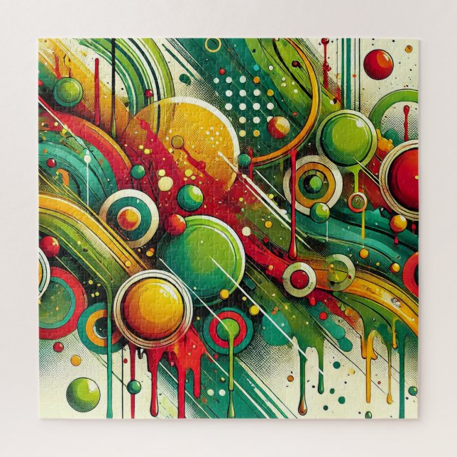 Dynamische Abstrakte Artwork mit bunten Kreisläufe Puzzle (Vertikal)