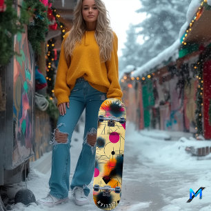 Dynamische abstrakte Formen mit geometrischen Must Skateboard