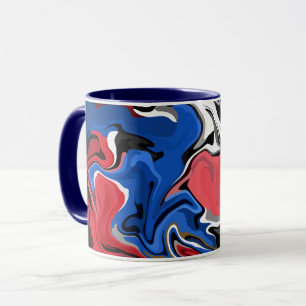 Dynamische abstrakte Kunst mit kräftigen Farben Tasse