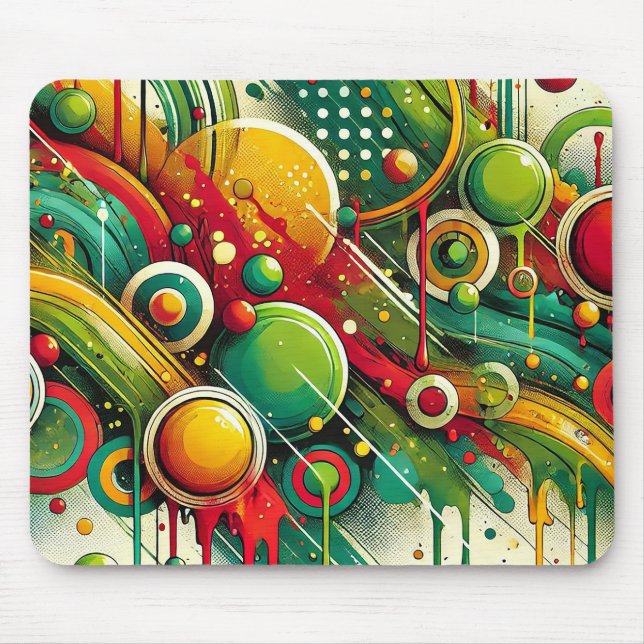 Dynamische abstrakte Kunstwerke mit farbenfrohen K Mousepad (Vorne)