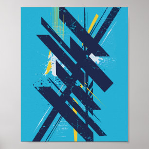 Dynamische abstrakte Street Art mit kühnen Formen Poster