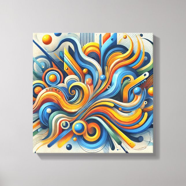 Dynamische Abstrakte Wandkunst Leinwanddruck (Vorderseite)