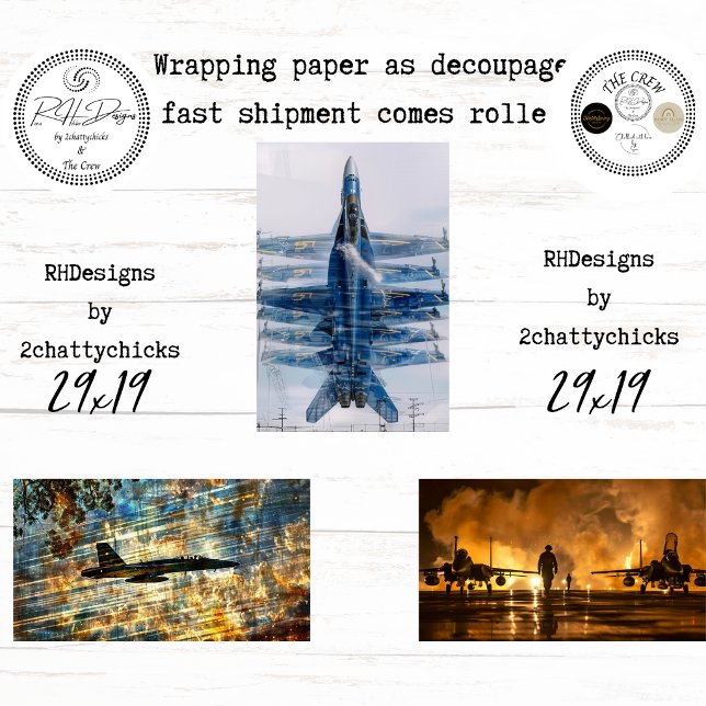 Dynamische Blaue Engel Luftfahrt Decoupage Geschenkpapier Set (Von Creator hochgeladen)