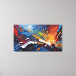 Dynamische Blaue Orange Abstrakt Expressionismus K Leinwanddruck
