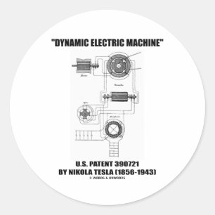 Dynamische elektrische Maschine US Patent 390721 v Runder Aufkleber