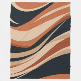 Dynamische Erdtöne Abstrakte Waves Fleecedecke