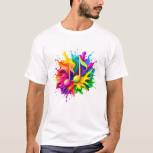 dynamische Explosion der farbenfrohen Farbbildung T-Shirt