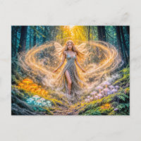 Dynamische Fantasy-Elfe im verzauberten Wald Pilz 